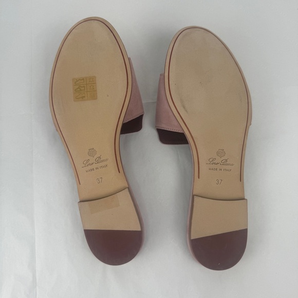 SOLD! NWT Loro Piana Summer Charms Flats Sandal Pink Suede Slide - Picture 5 of 7